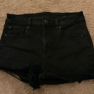 american eagle black high waisted shorts